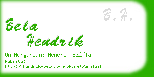 bela hendrik business card